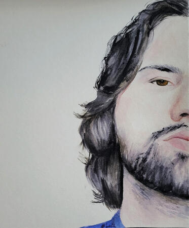 Wendigoon watercolour portrait - painting class final (1/9)